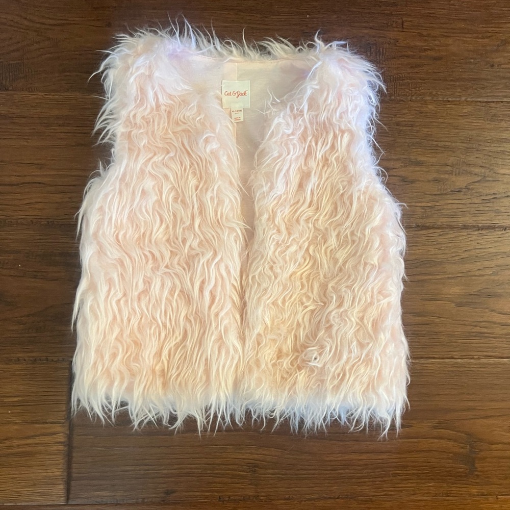 Cat & Jack Soft Pink Faux Fur Vest